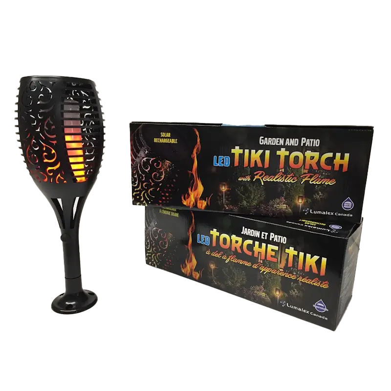 Tiki torch with packaging Tiki torch with packaging